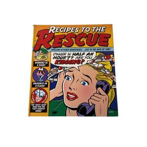 Recipes To The Rescue Vintage Colorful Comic Book Style Cookbook 80+ Recipes
